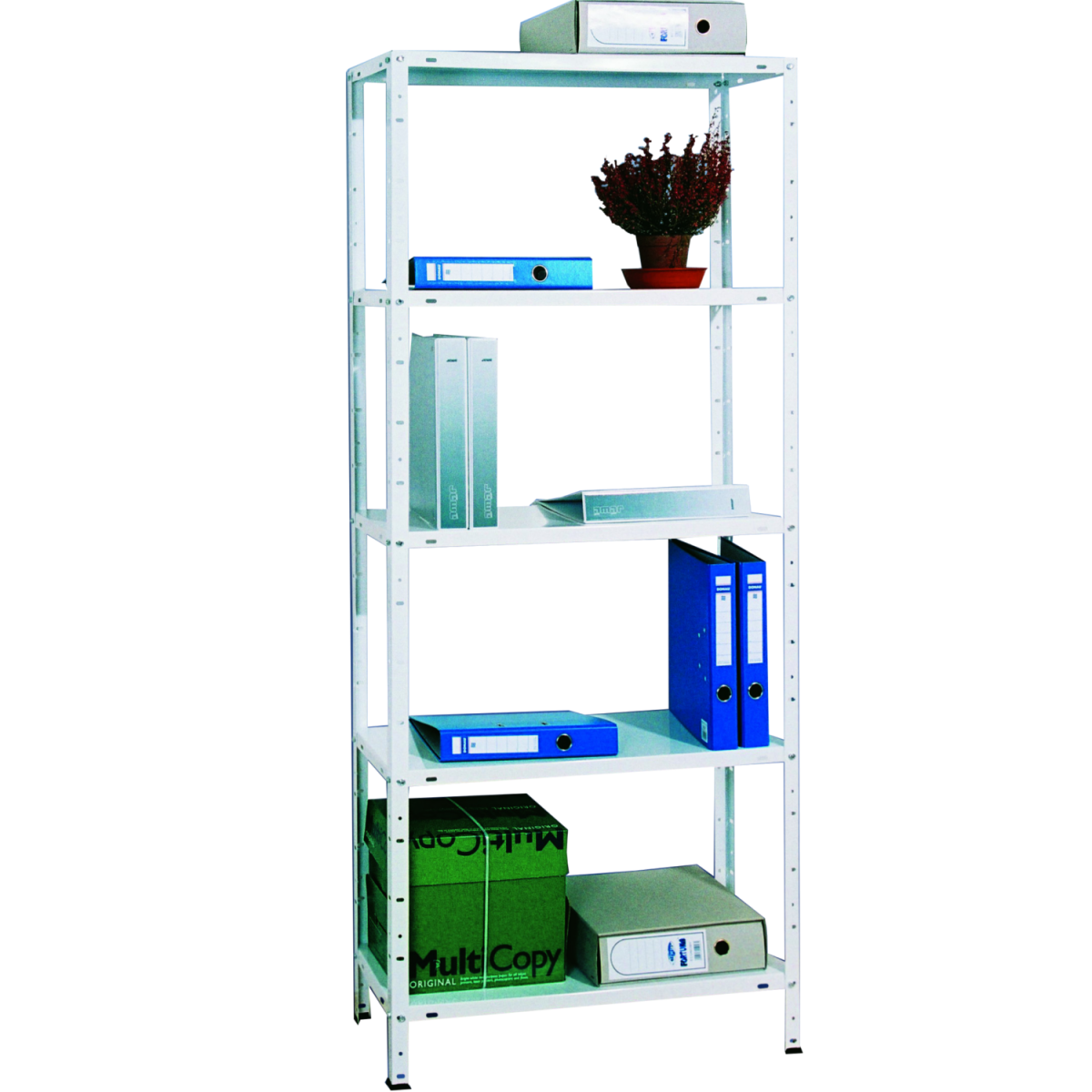FÉMPOLC BASIC KÖNNYŰ, 5 FÉMPOLCCAL FEHÉR 170X75X30CM TEHERBÍRÁS:40KG/POLC ÖSSZTEHERBÍRÁS:200KG