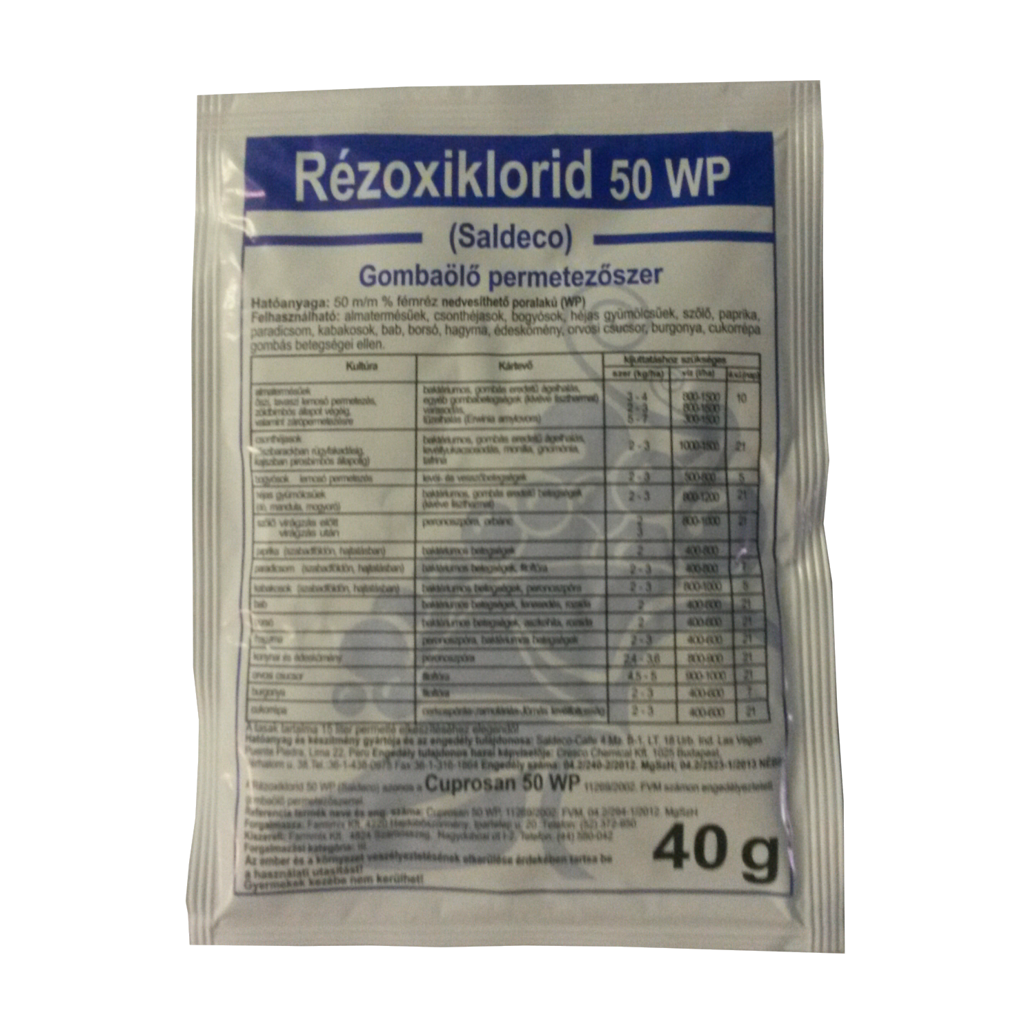 REZOXIKLORID 50 WP 40 G GOMBAOLO - Permetszer, mereg - Permetezo