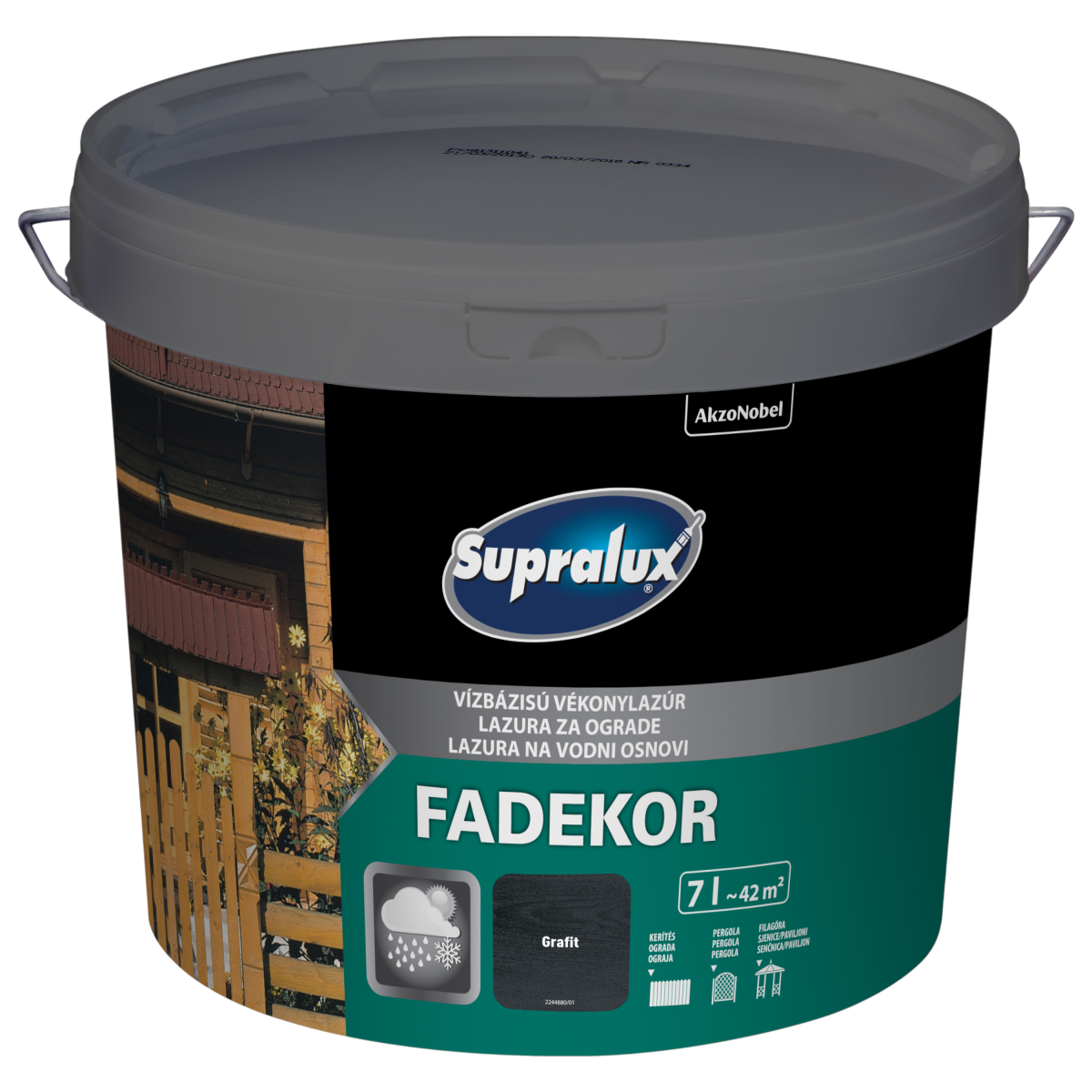 Supralux Supralux fadekor 7l grafit - Lazúr - Festék, lakk, ragasztó